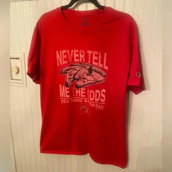 Portland Sea Dogs x Star Wars Never Tell Me the Odds Size Large 100% cottton - Picture 1 of 6